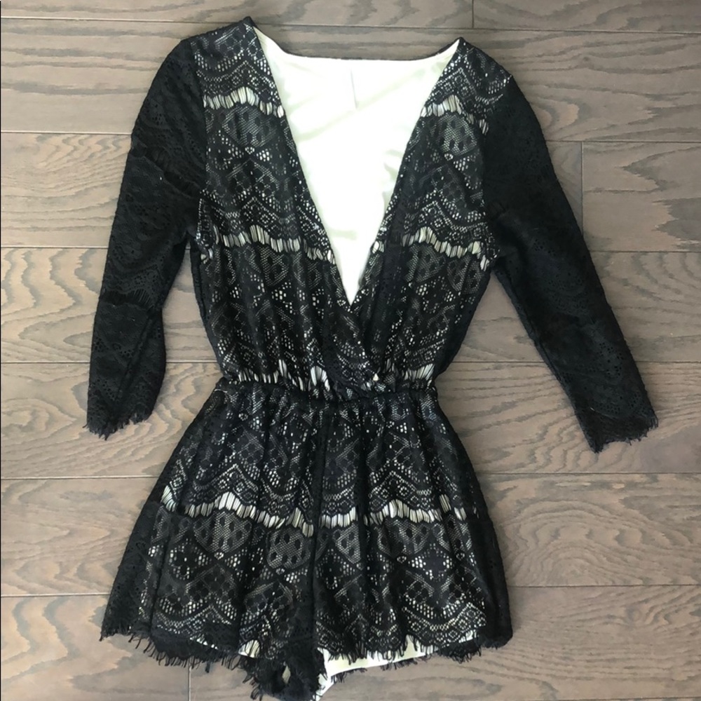 Black lace romper